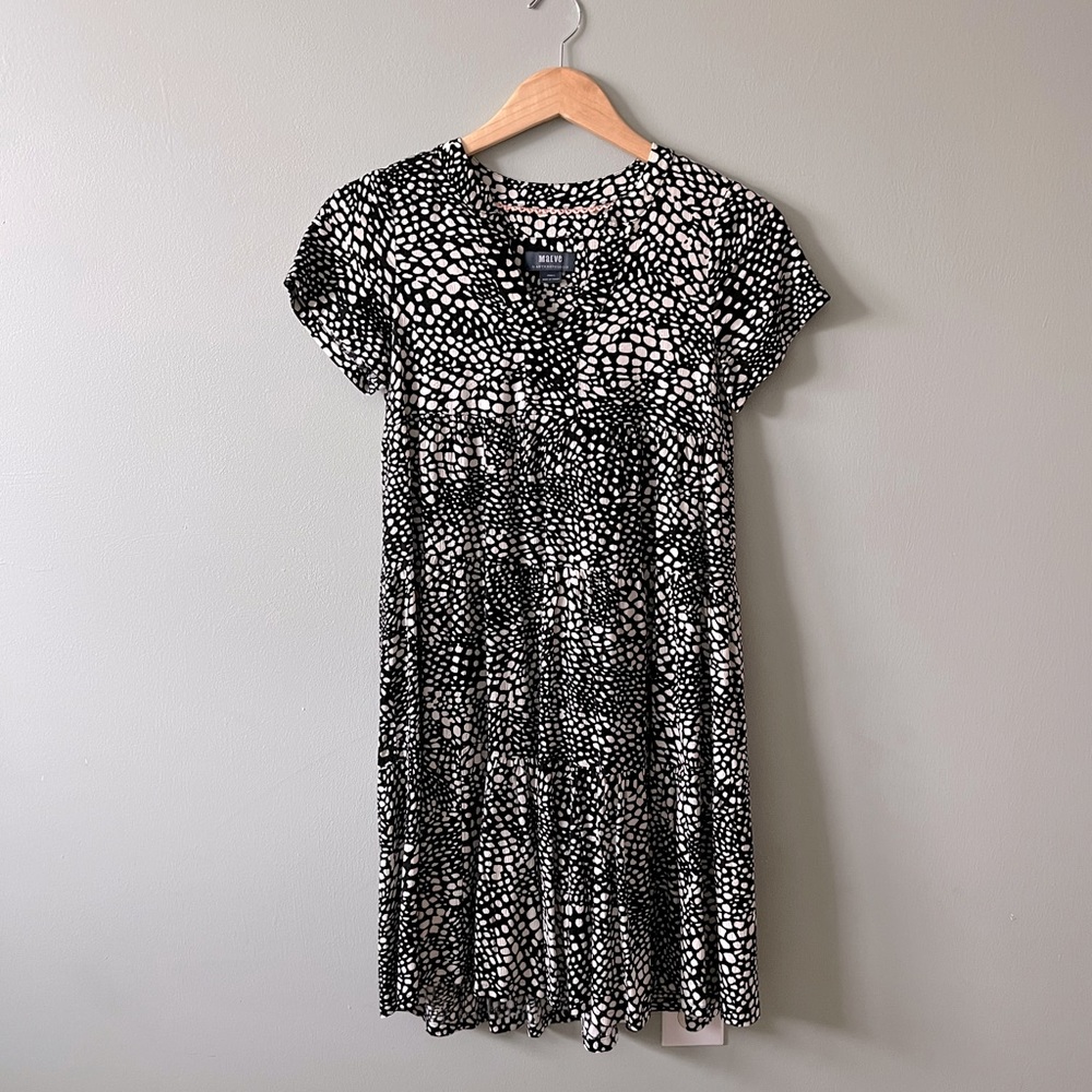 Anthropologie Maeve swing tunic dress black and white size XS
